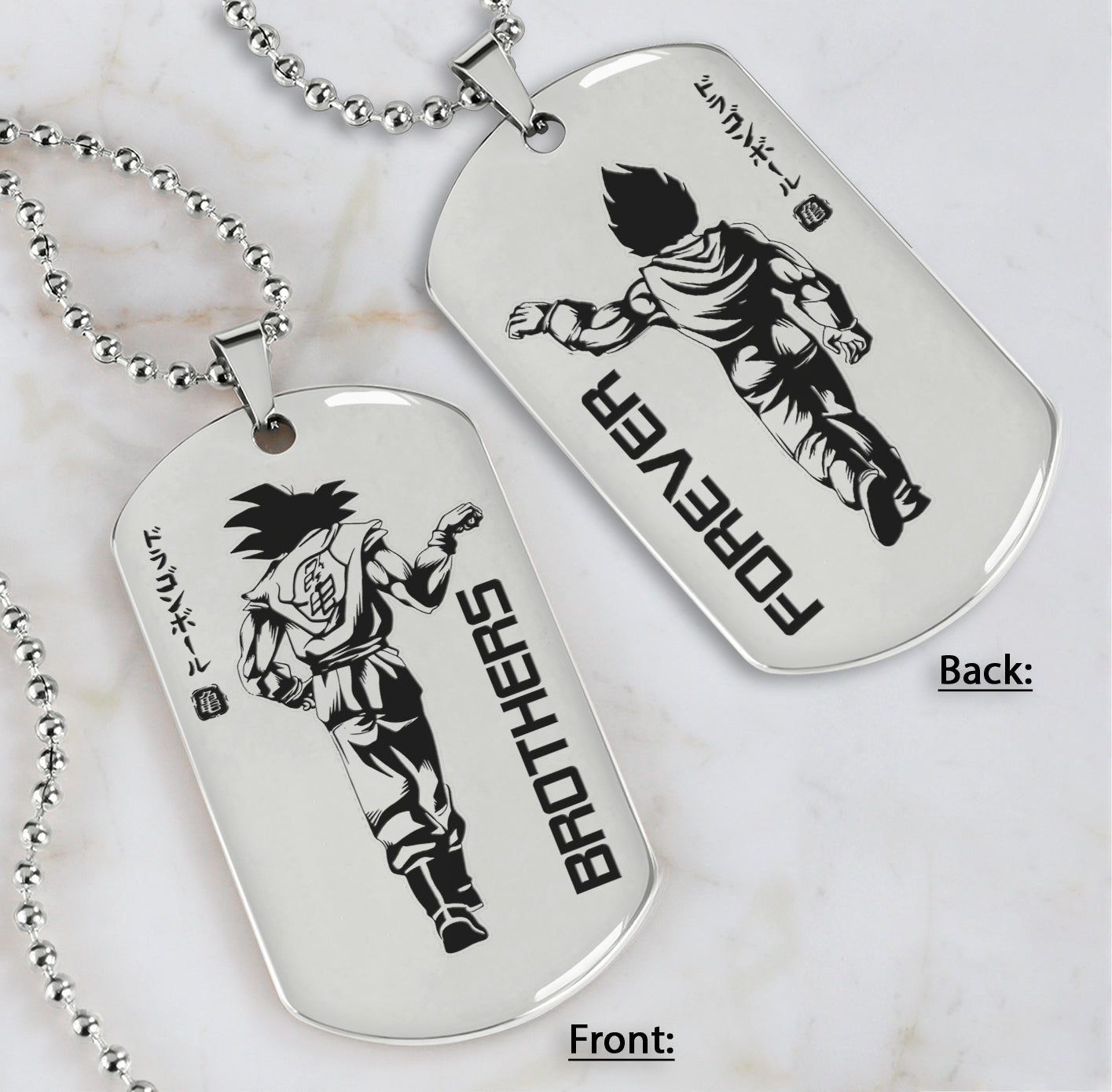 New Brother Double Sided Engraved Dog Tag Brothers Forever