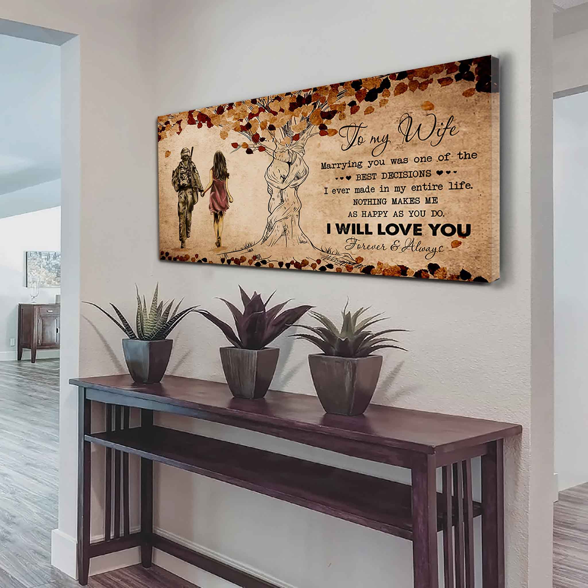 Samurai Poster Canvas To My Wife Marrying You Was One Of The Best Decisions - I Will Love You Forever And Always Gift For Your Wife