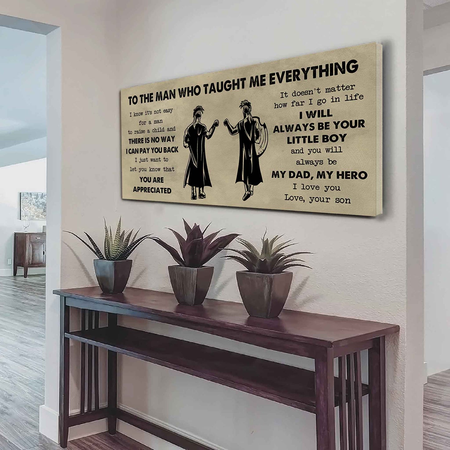 Samurai Poster Horizontal Canvas To My Dad I Know It's Not Easy To Raise A Child I Will Always Be Your Little Boy Gift From Son To Dad