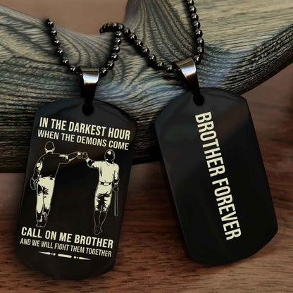 Knight Templar Customizable engraved black dog tag double sided gift from brother, brother forevers