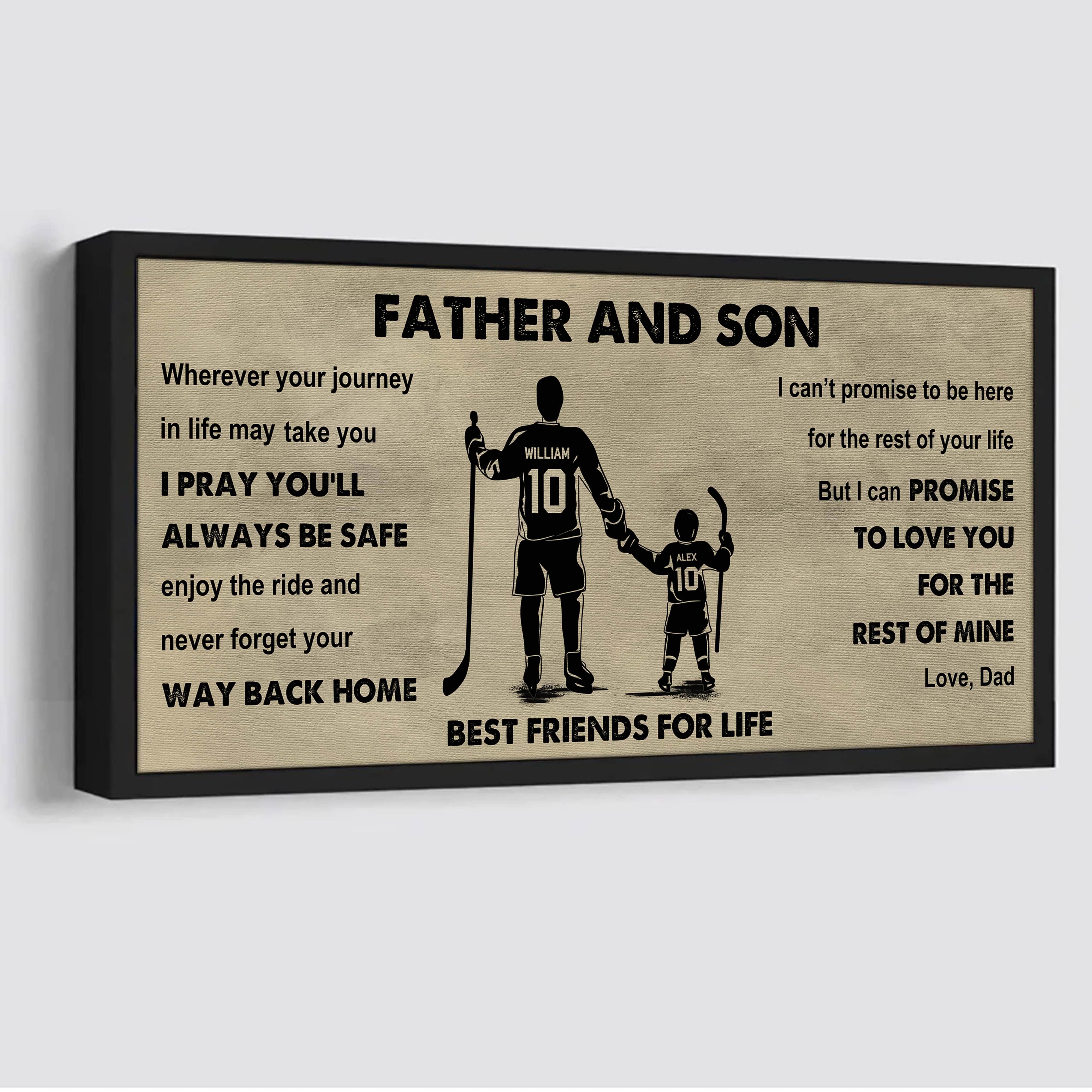 Sport-Family Father And Son Best Friends For Life - Ver 2 Never Forget Your Way Back Home Poster Canvas Gift For Son From Father