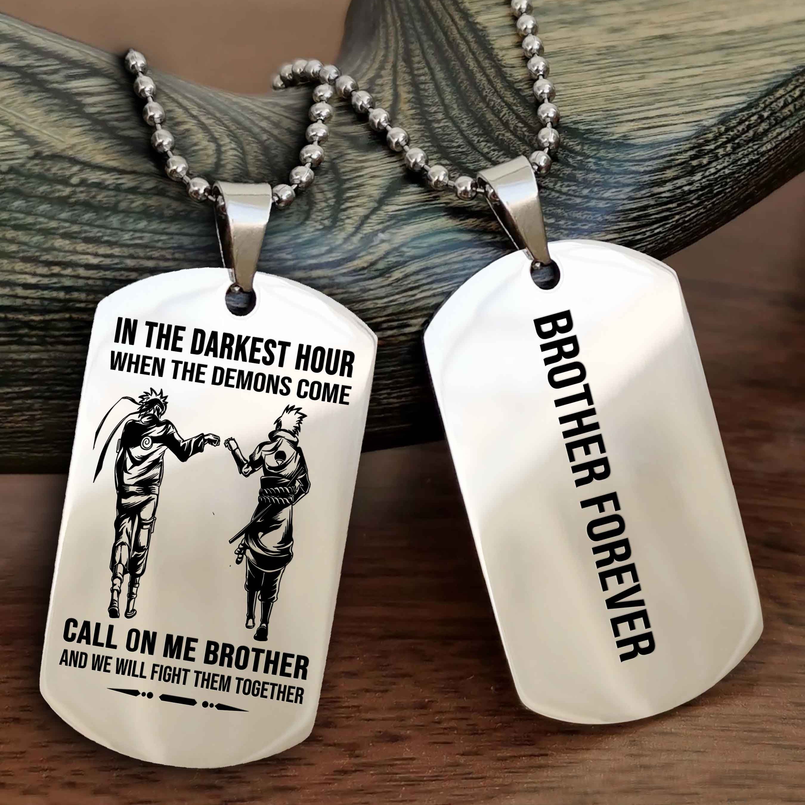 Cowboy Customizable engraved black dog tag double sided gift from brother, brother forevers