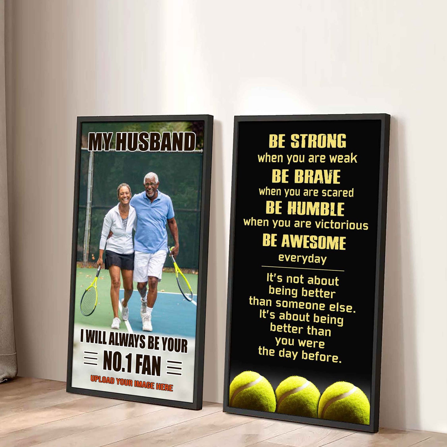 Old Sport Couple To My Husband Be Strong When You Are Weak Be Badass Everyday Set 2 Canvas Wall Art