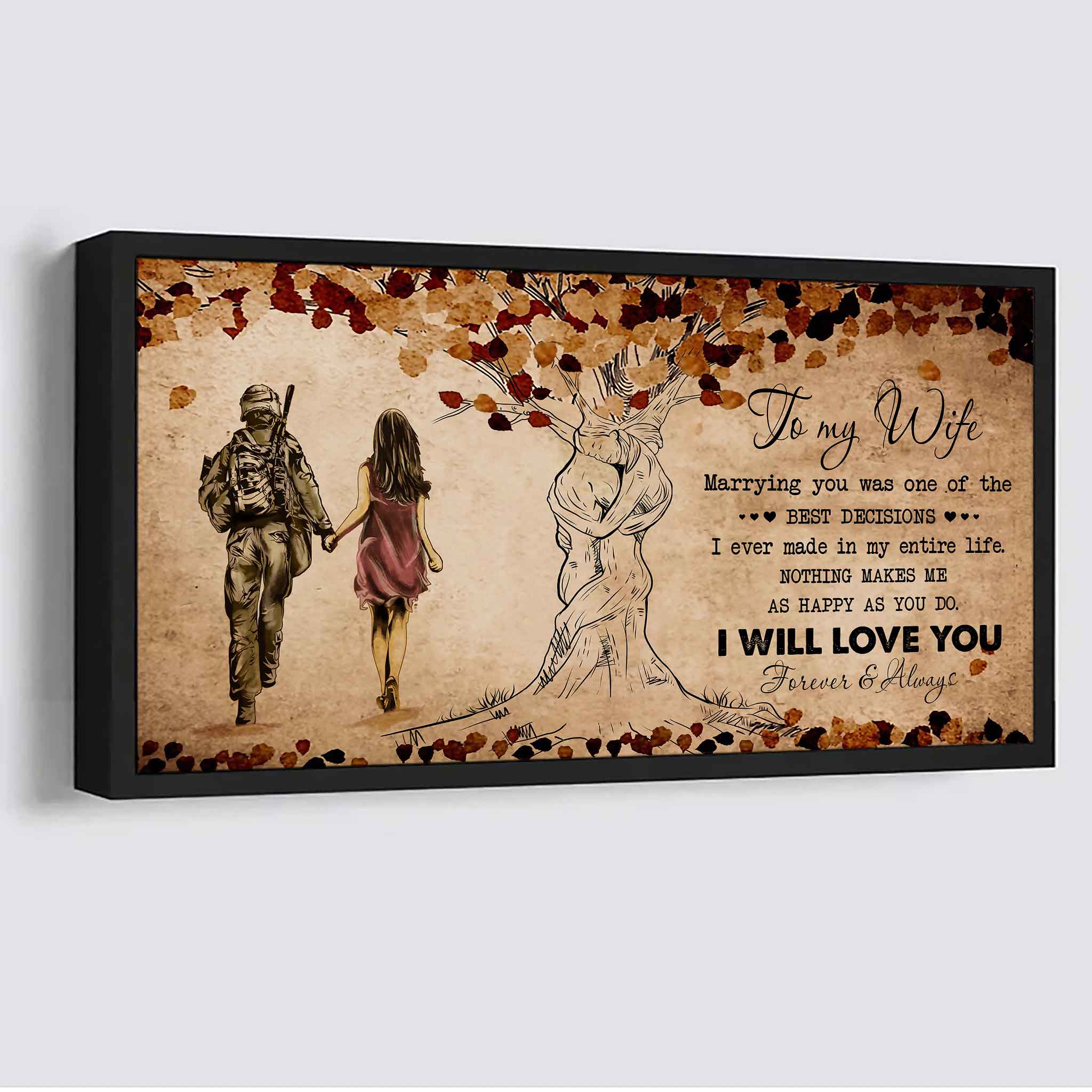 Samurai Poster Canvas To My Wife Marrying You Was One Of The Best Decisions - I Will Love You Forever And Always Gift For Your Wife