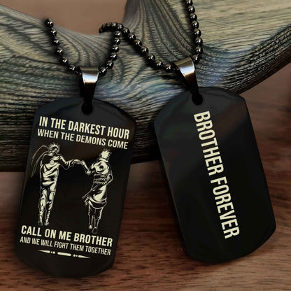 Sport Bike Customizable engraved black dog tag double sided gift from brother, brother forevers