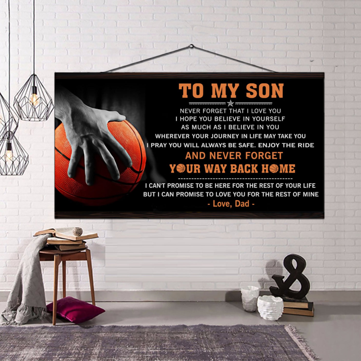 Customizable basketball – dad to son - way back home