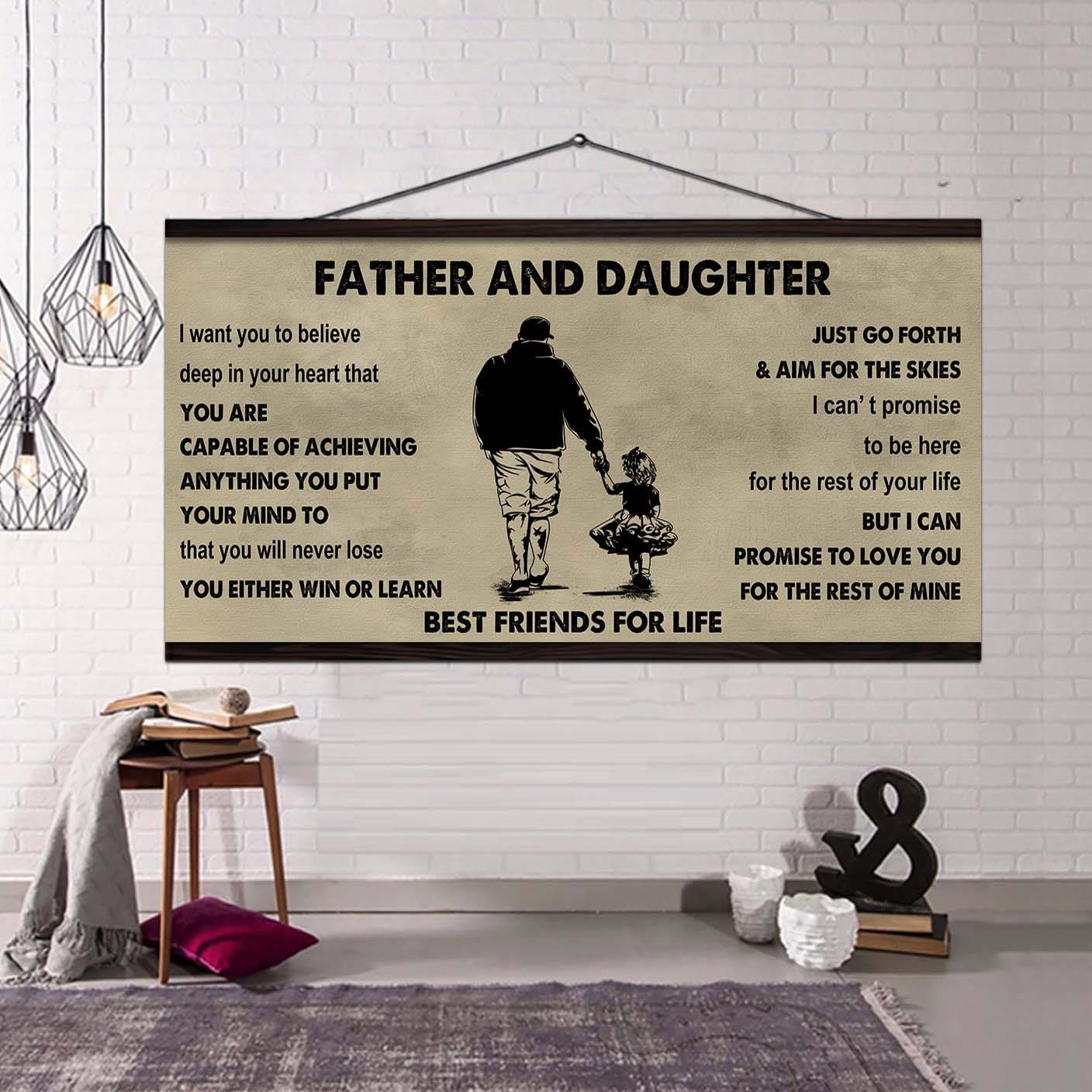 DRB Father And Daughter Best Friends For Life - Ver 2 Never Forget Your Way Back Home Poster Canvas Gift For Son From Father