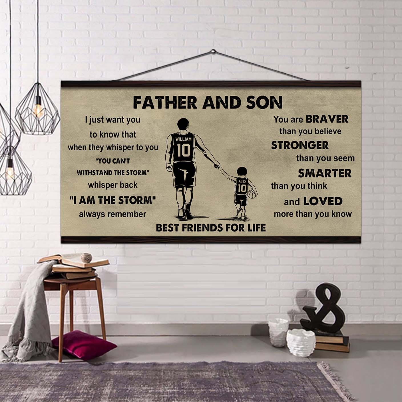 Sport-Family Father And Son Best Friends For Life - I Am The Storm Poster Canvas Gift For Son From Father