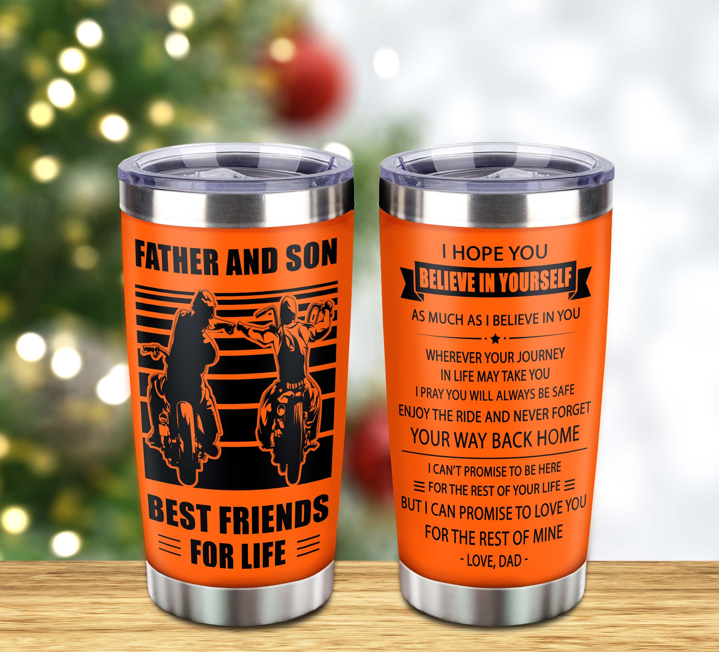 Customizable Basketball Tumbler, Gifts From Dad To Son Father And Son Best Friend For Life With Inspriration Message