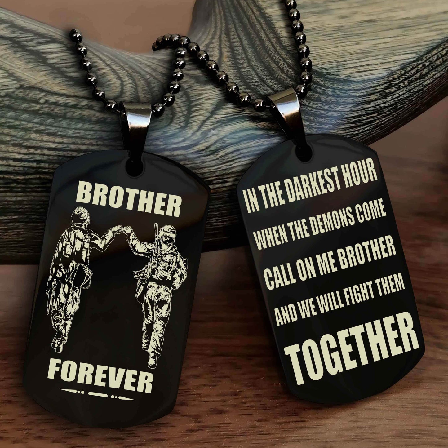 Police Personalized Double Sided Dog Tag For My Brother - Call On Me Brother And We Will Fight Them Together Gift For Your Friend
