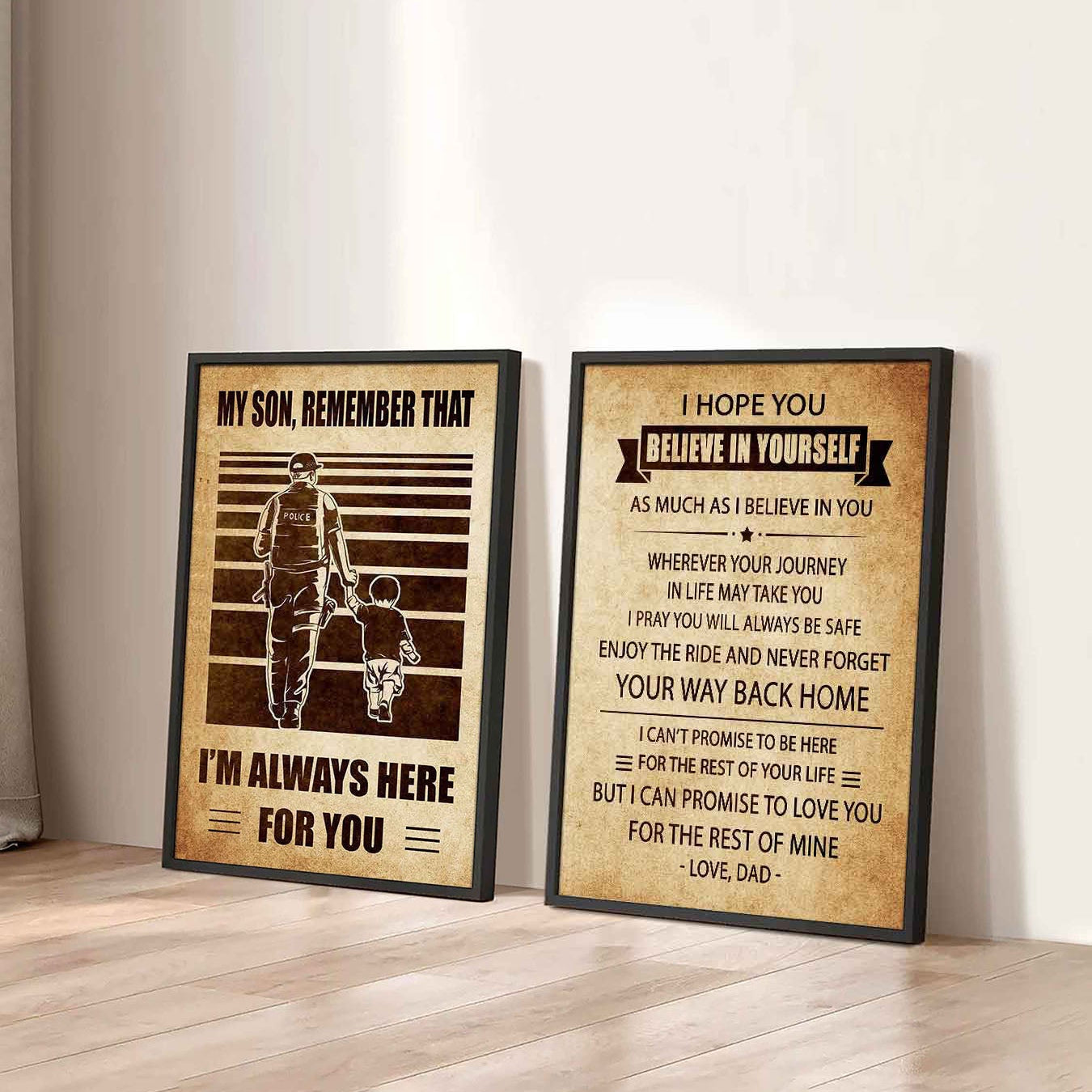 Combo 2 DRB Poster Canvas My Son Remember That - Never Forget Your Way Back Home