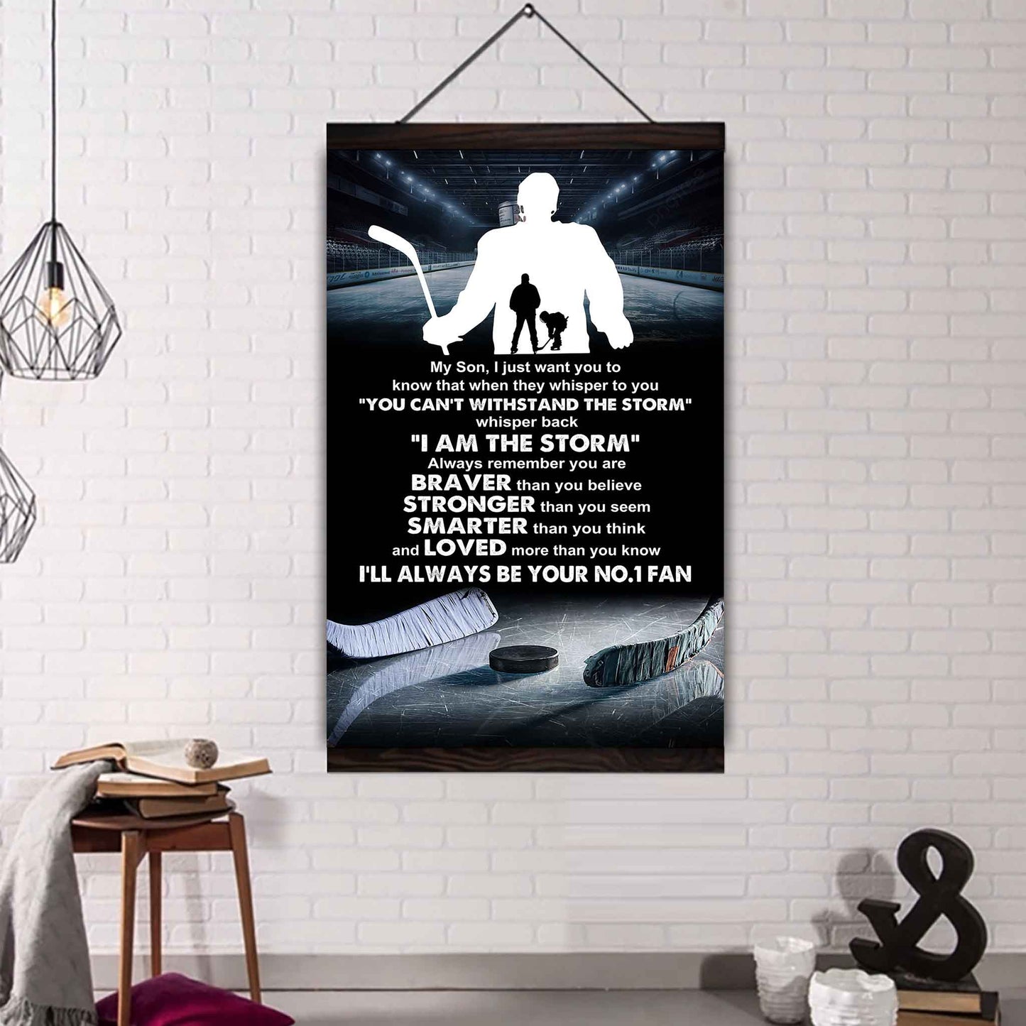 Baseball Poster Canvas Dad To Son - Whisper Back I Am The Storm I Will Always Your No 1 Fan