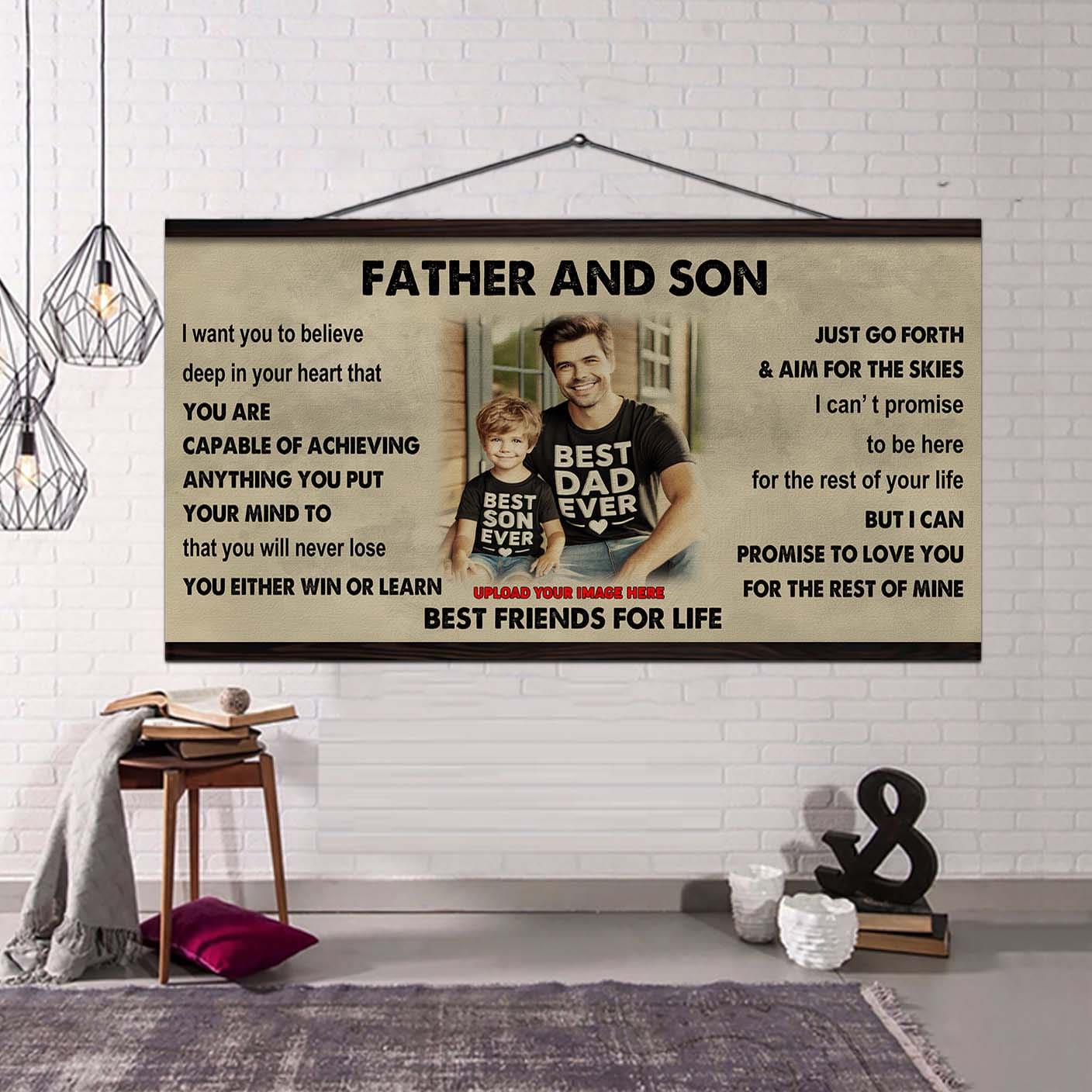 DRB VGT Father And Son Best Friends For Life - Ver 2 You Will Never Lose Poster Canvas Gift For Son From Father