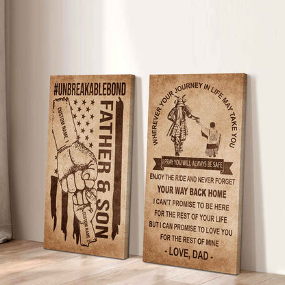 Father And Son Canvas Set To My Son Enjoy The Ride Never Forget Your Way Back Home