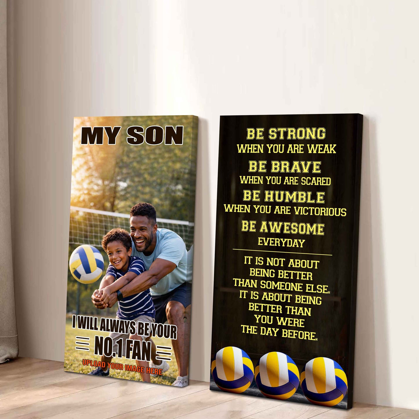 My Son Be Strong When You Are Weak Be Badass Everyday Set 2 Canvas Wall Art From Dad To Son