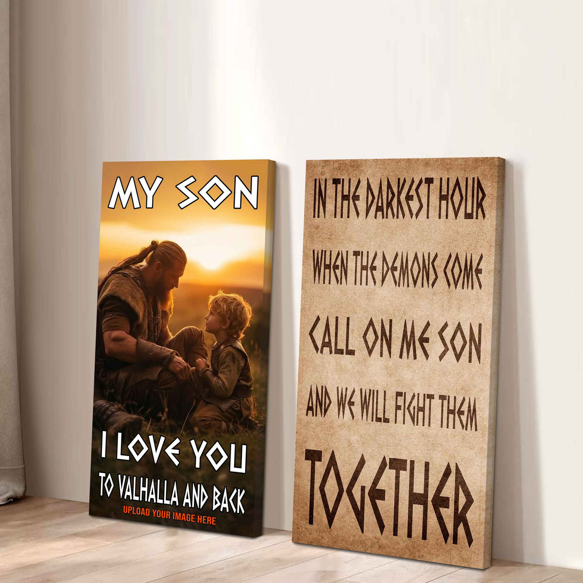 VK Canvas Set My Son I Love You Valhalla And Back Gift From Dad To Son Ver 2