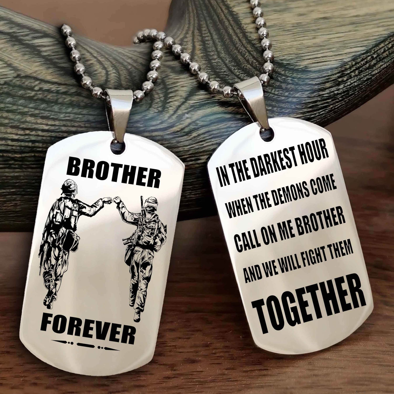 Soldier Personalized Double Sided Dog Tag For My Brother