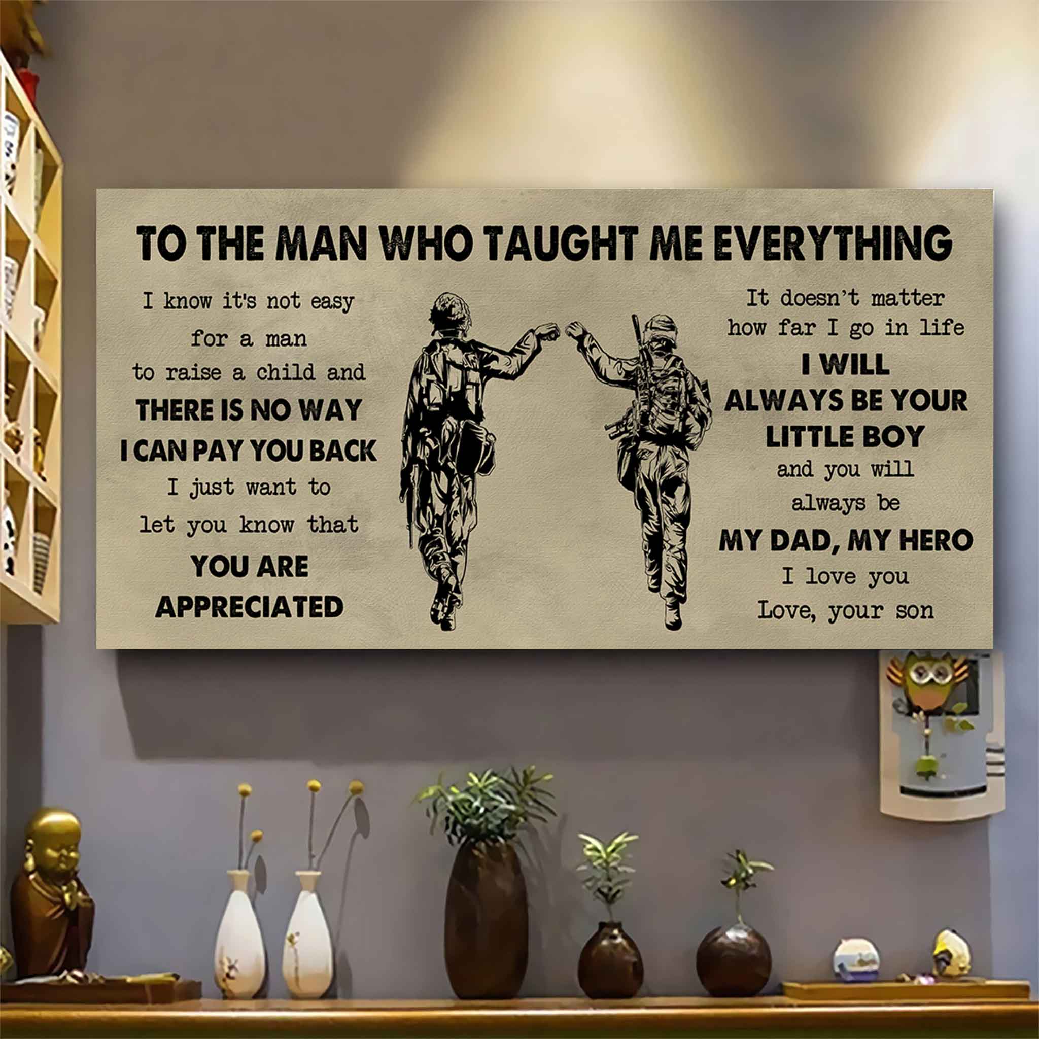 Samurai Poster Horizontal Canvas To My Dad I Know It's Not Easy To Raise A Child I Will Always Be Your Little Boy Gift From Son To Dad