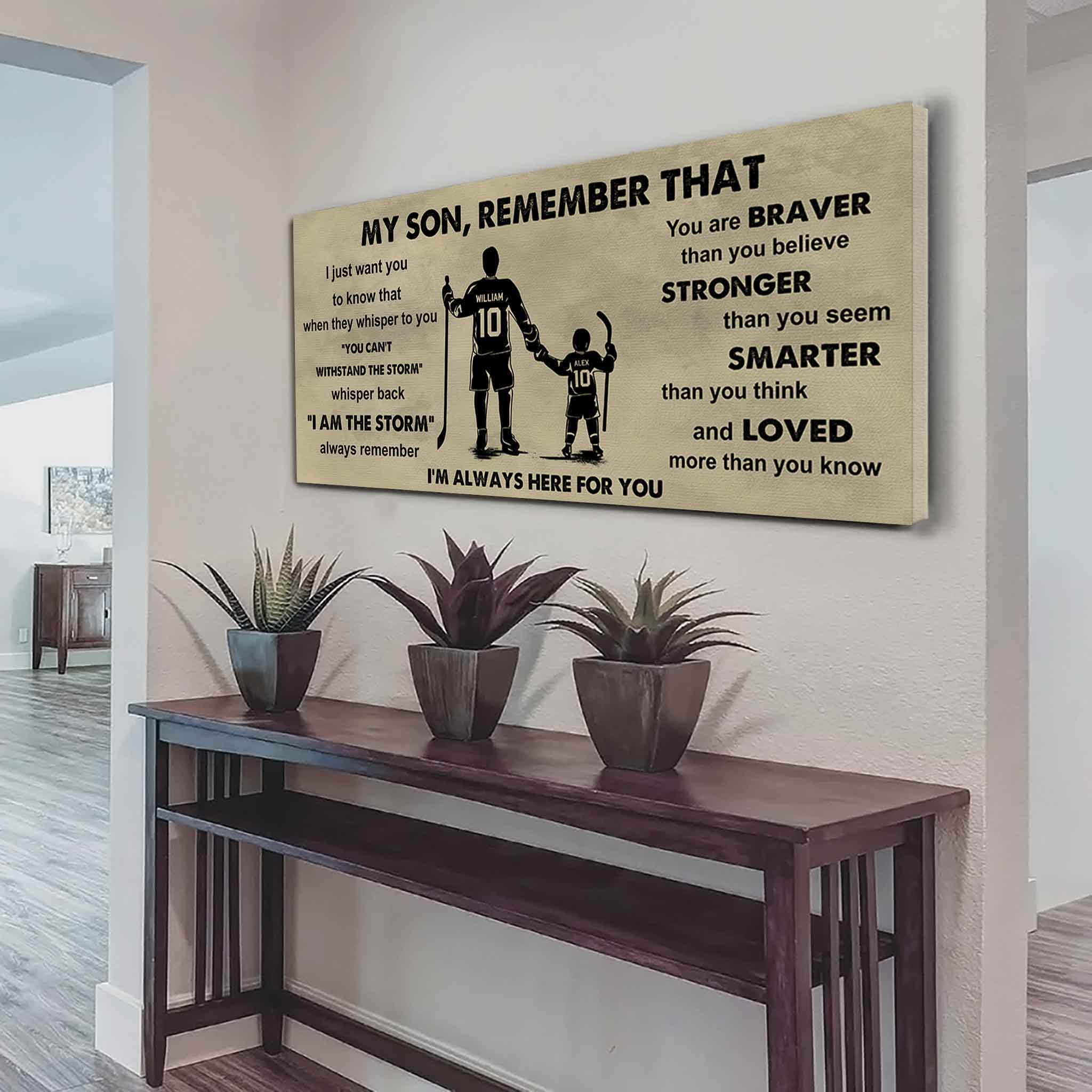 Personalized Sport Poster Canvas -  My Son Remember That Whisper Back I Am The Storm