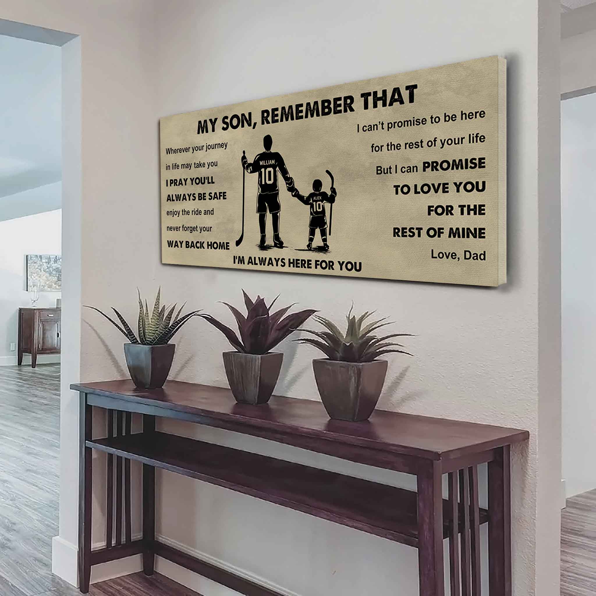 Personalized Sport Poster Canvas -  My Son Remember That Never Forget Your Way Back Home