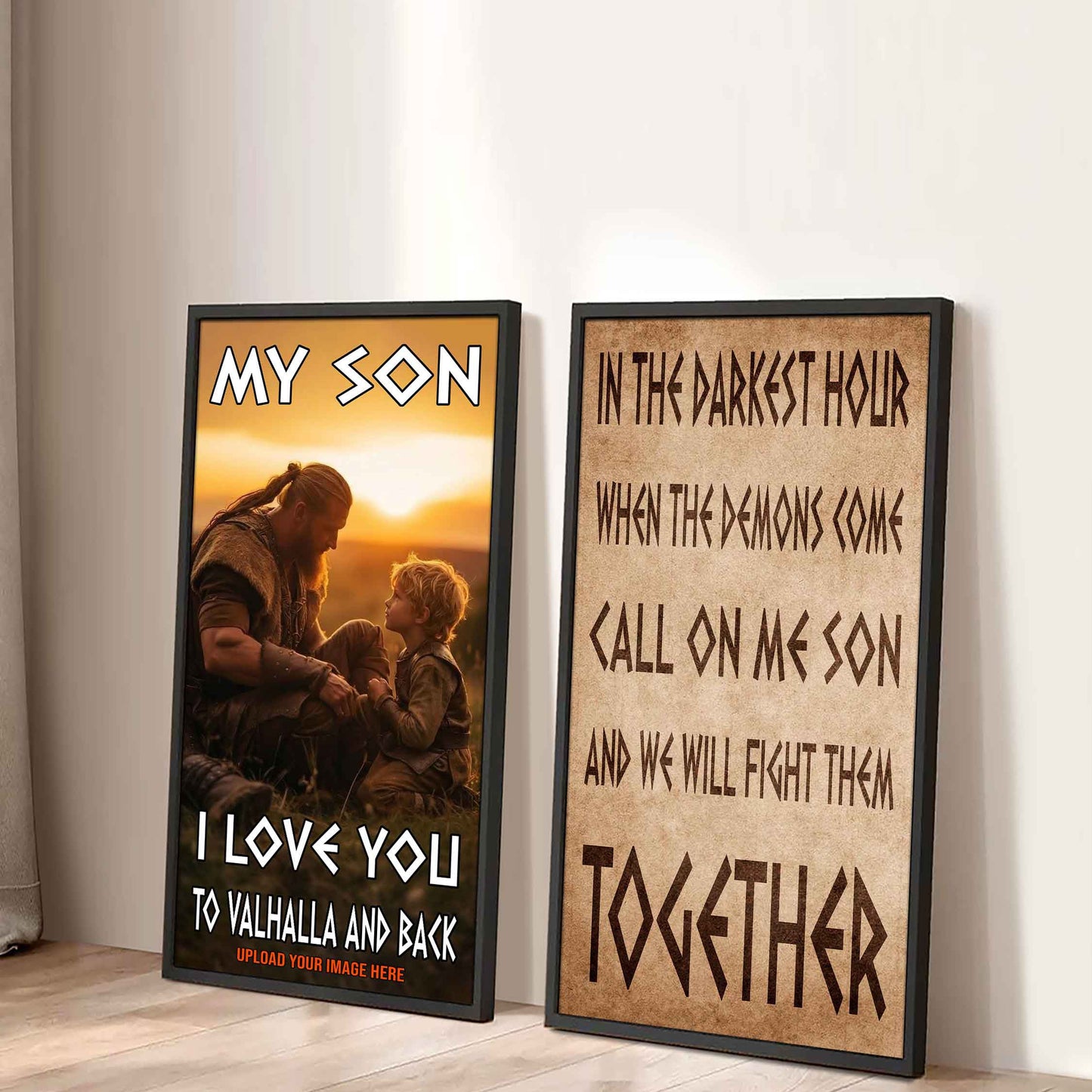 VK Canvas Set My Son I Love You Valhalla And Back Gift From Dad To Son Ver 2