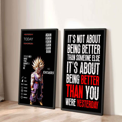 It's About Being Better Than You Were The Day Before Canvas Set Ready To Hang Gift For Your Son Your Friend