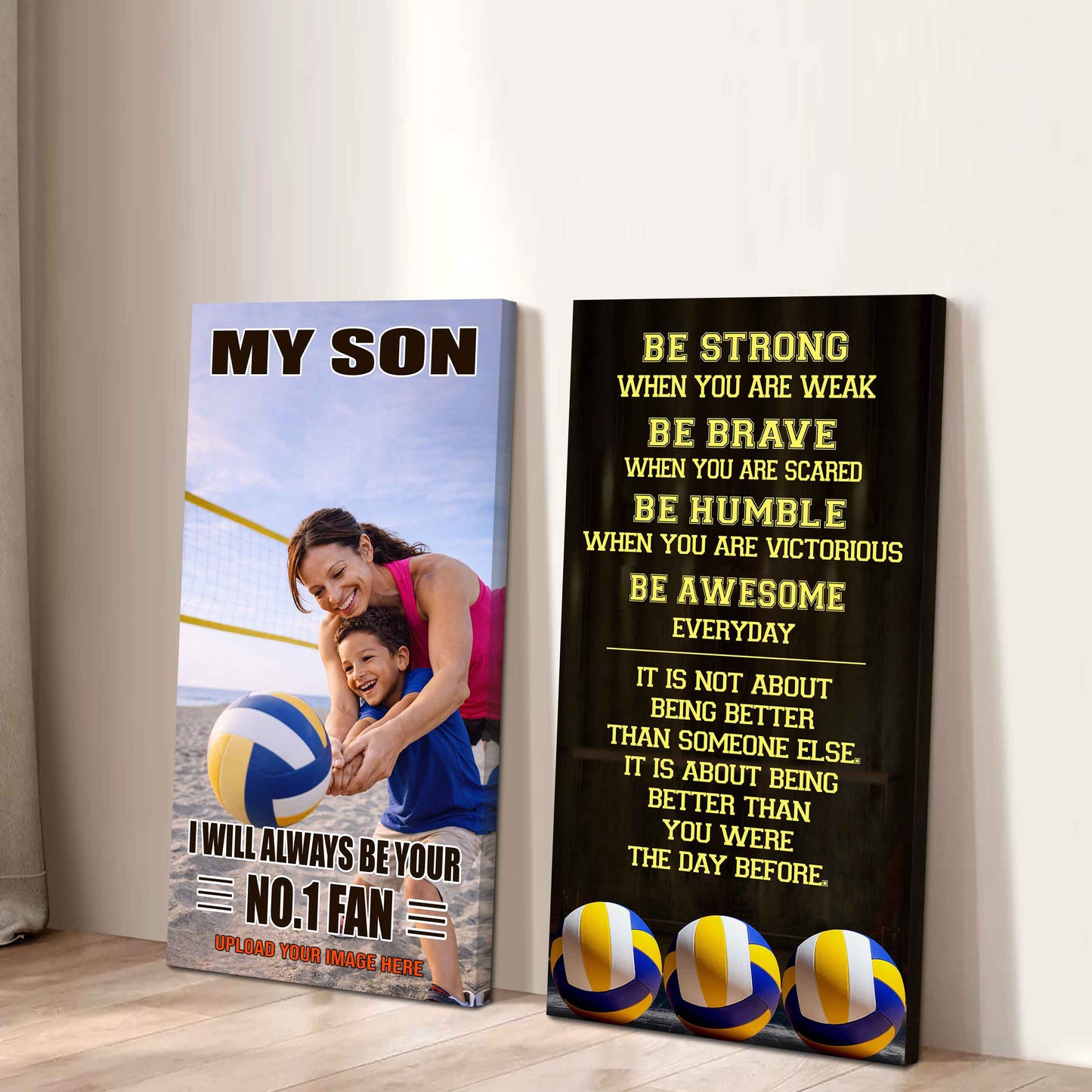My Son Be Strong When You Are Weak Be Awesome Everyday Set 2 Canvas Wall Art From Mom To Son
