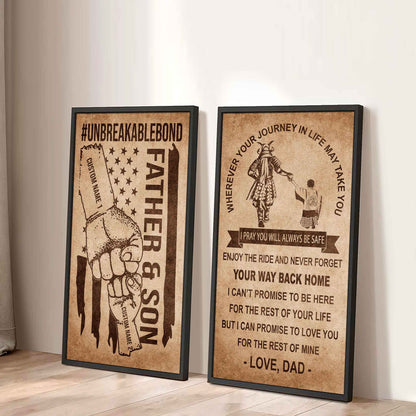 Father And Son Canvas Set To My Son Enjoy The Ride Never Forget Your Way Back Home