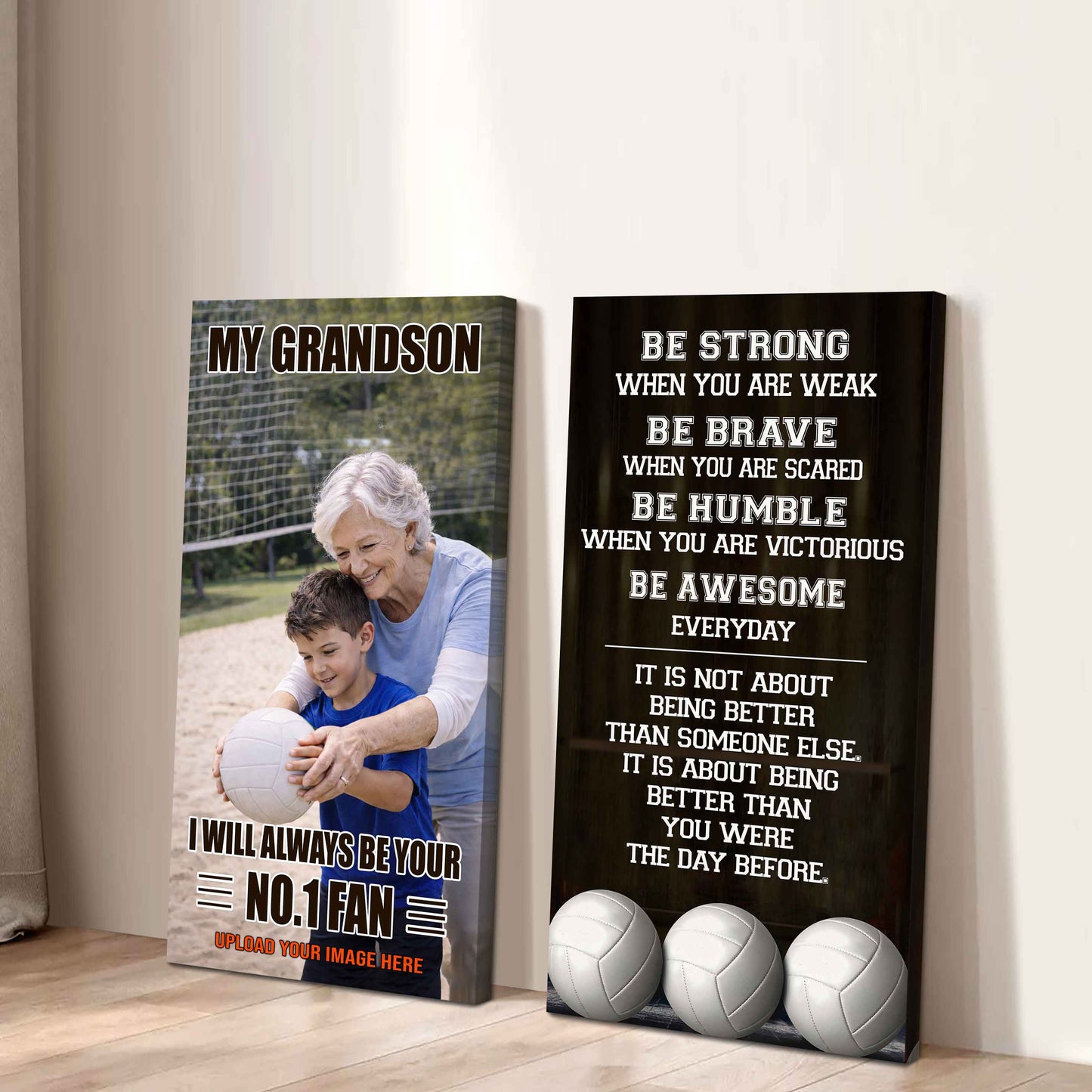 My Grandson Be Strong When You Are Weak Be Badass Everyday Set 2 Canvas Wall Art From Grandma To Grandson