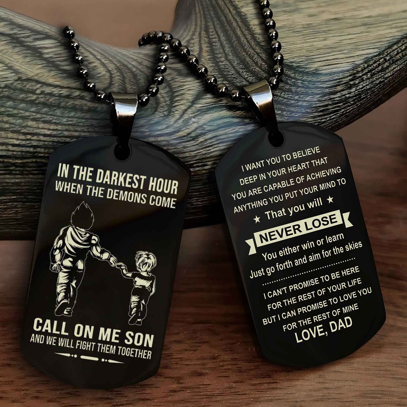 DRB Double Sided Dog Tag Call On Me Son - Gift For Son From Dad You Will Never Lose You Either Win Or Learn