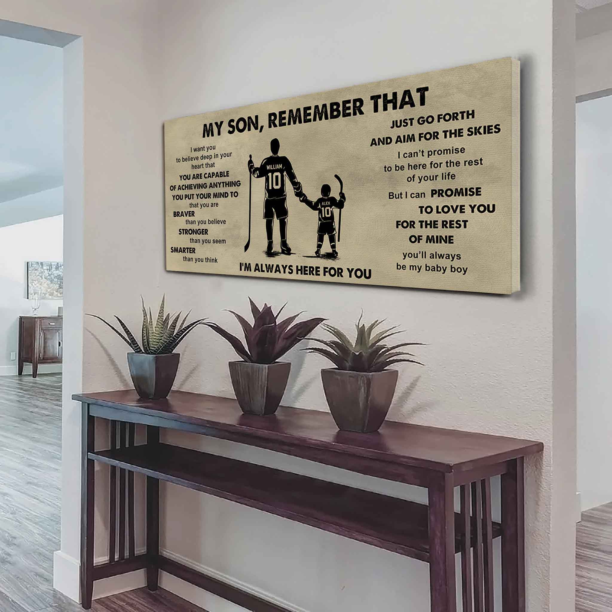 Personalized Sport Poster Canvas - My Son Remember That Just Go Forth And Aim For The Skies