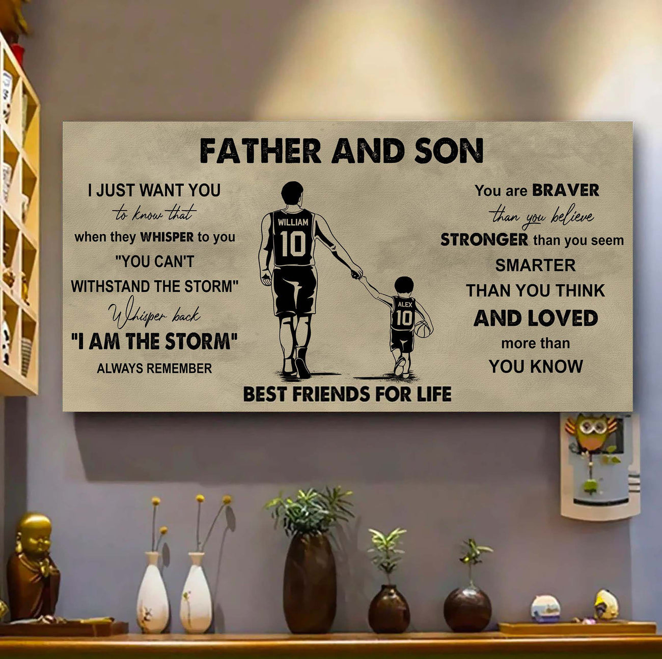 DRB Father And Son Best Friends For Life - I Am The Storm Poster Canvas Gift For Son From Father-Photo Upload