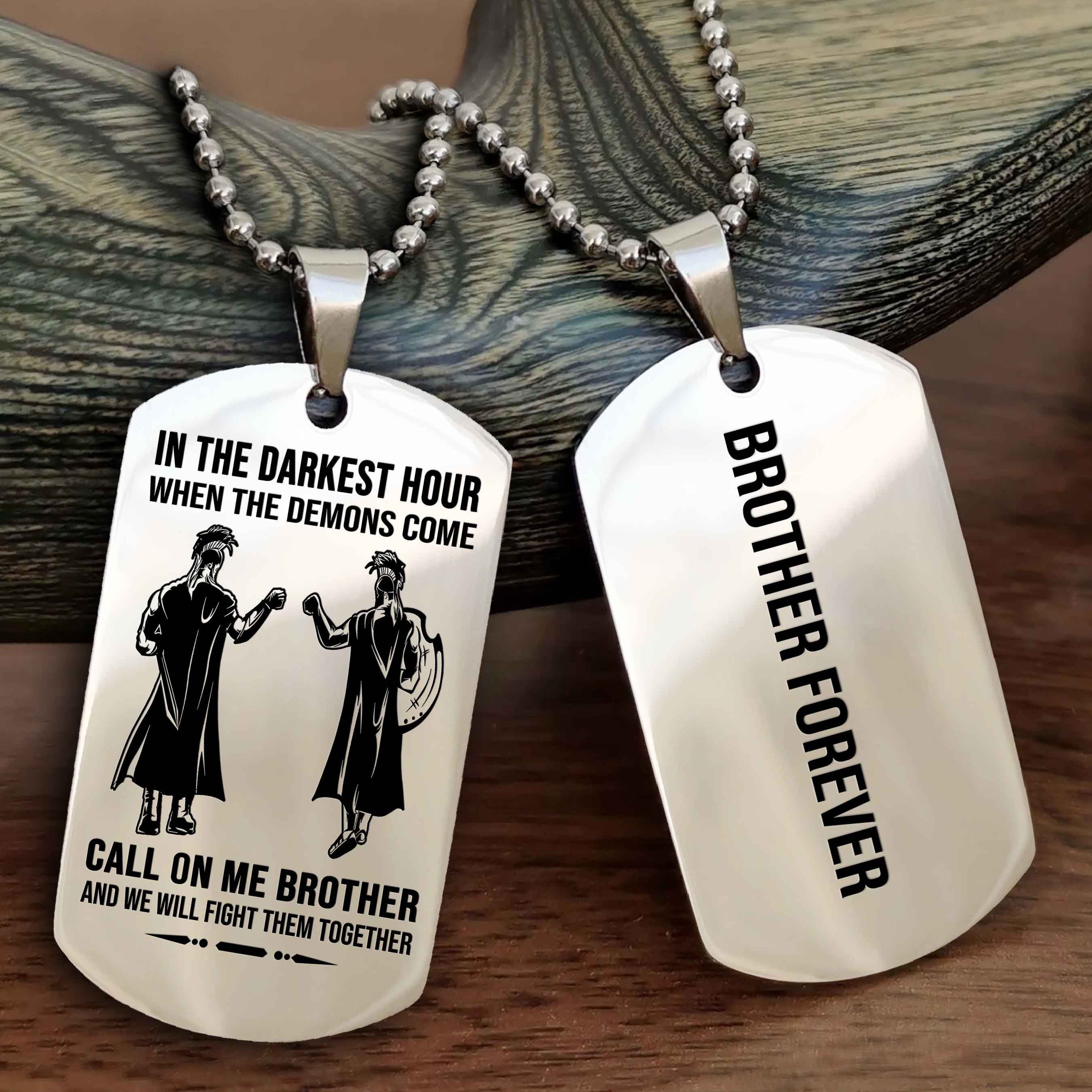 Cowboy Customizable engraved black dog tag double sided gift from brother, brother forevers