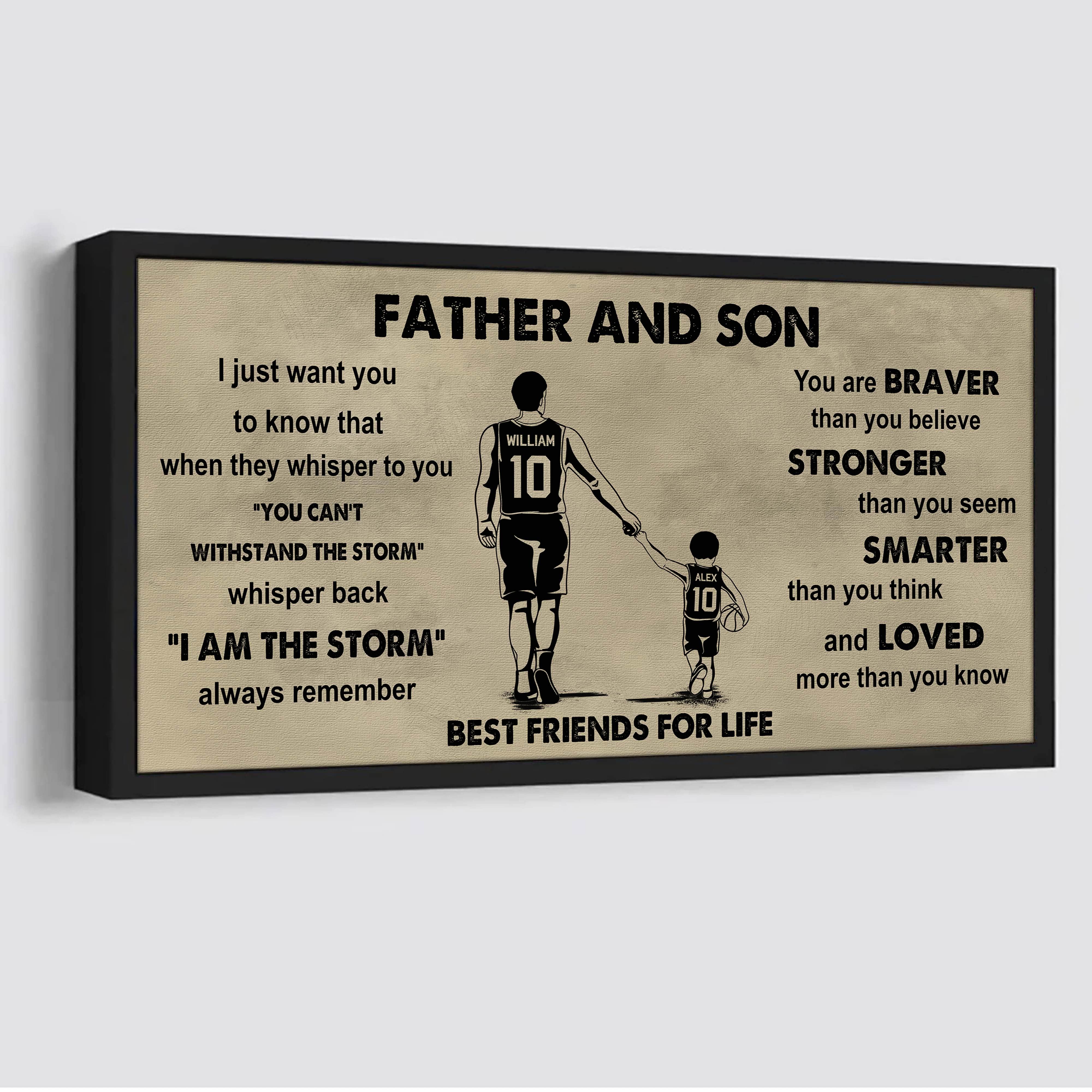 Sport-Family Father And Son Best Friends For Life - I Am The Storm Poster Canvas Gift For Son From Father