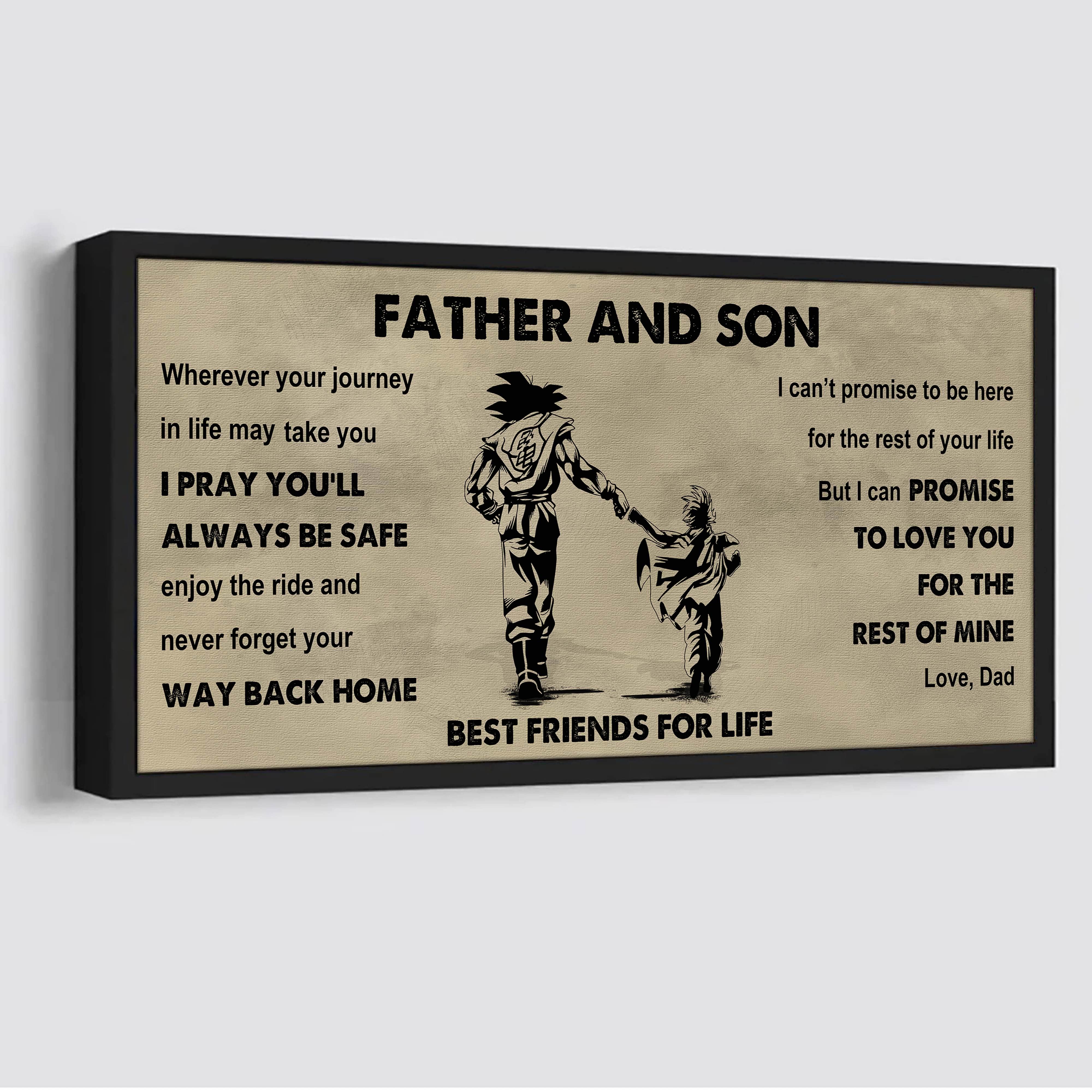 Biker Father And Son Best Friends For Life - Ver 2 Never Forget Your Way Back Home Poster Canvas Gift For Son From Father