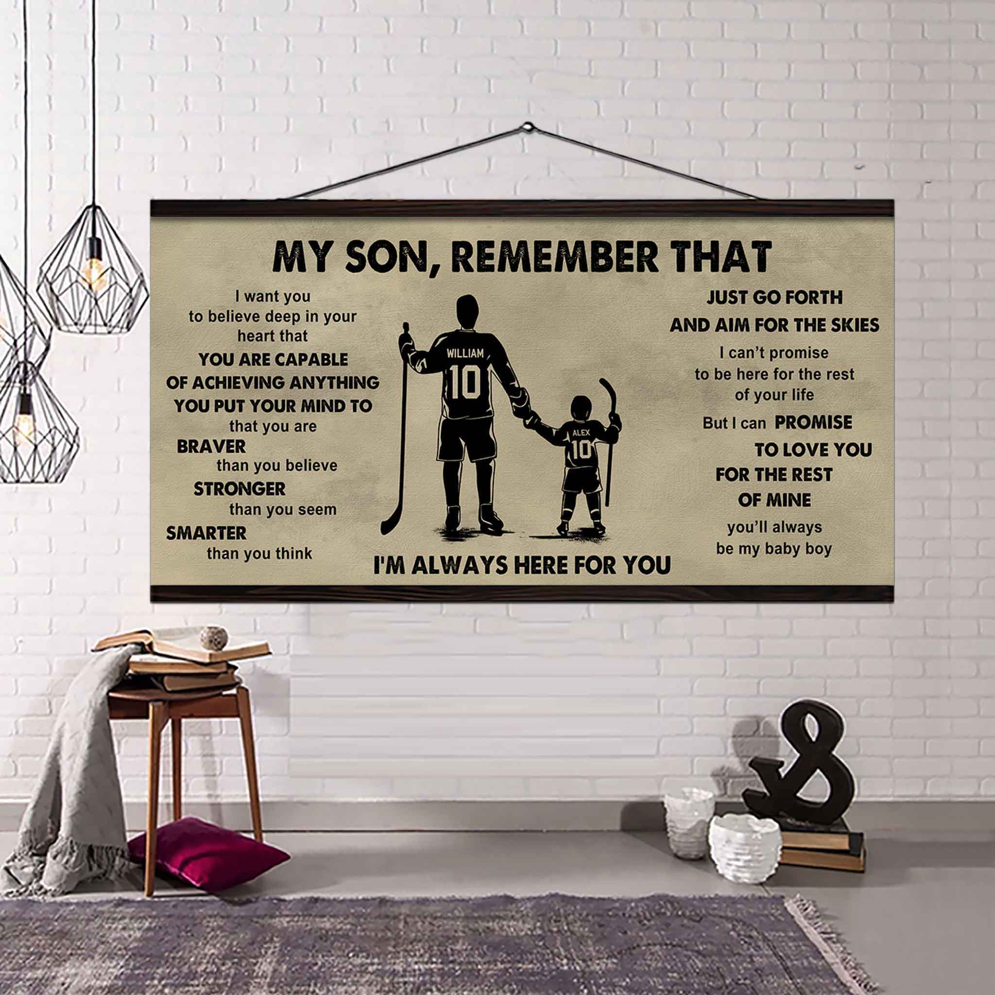 Personalized Sport Poster Canvas - My Son Remember That Just Go Forth And Aim For The Skies