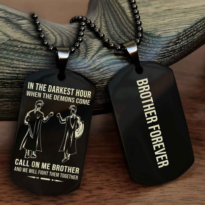 Biker Customizable engraved NAG dog tag double sided gift from brother, brother forevers