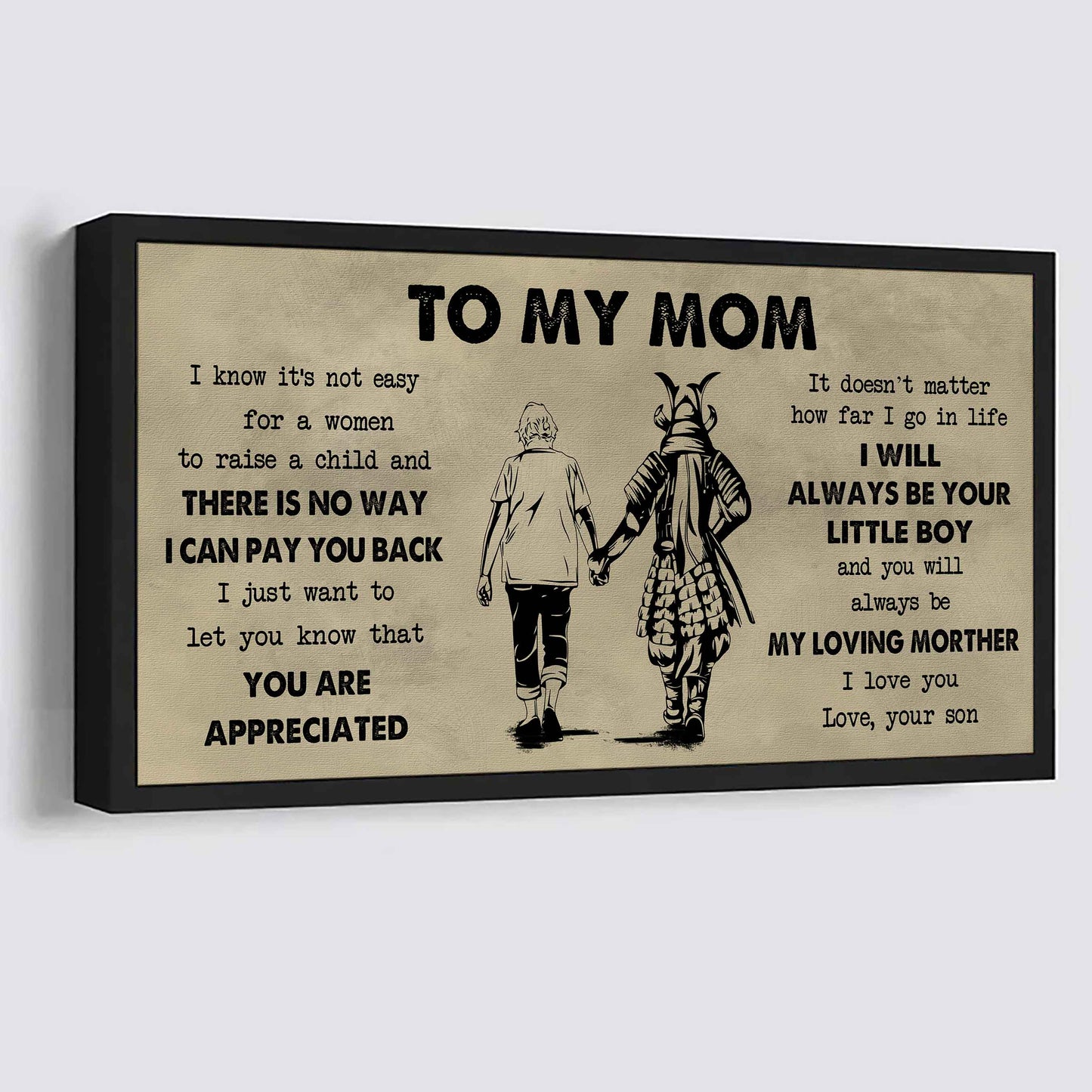 Family Poster Canvas To My Mom I Know It's Not Easy To Raise - I Will Always Be Your Little Boy