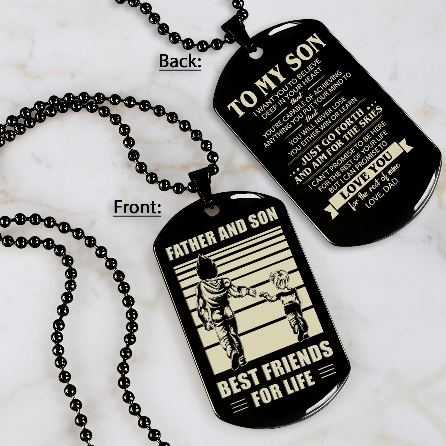 HM12 - Customizabled Double Sided Dog Tag Father And Son Best Friends For Life