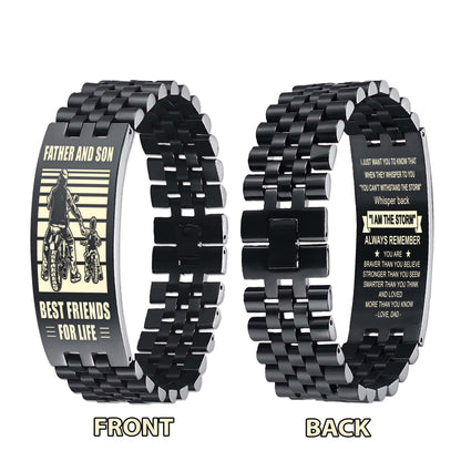 Viking WBH Personalized Double Sided Bracelet Father And Son Best Friends For Life - Message on the back side