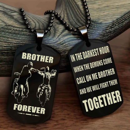 Soldier-Air force Personalized Double Sided Dog Tag For My Brother - Call On Me Brother And We Will Fight Them Together Gift For Your Friend