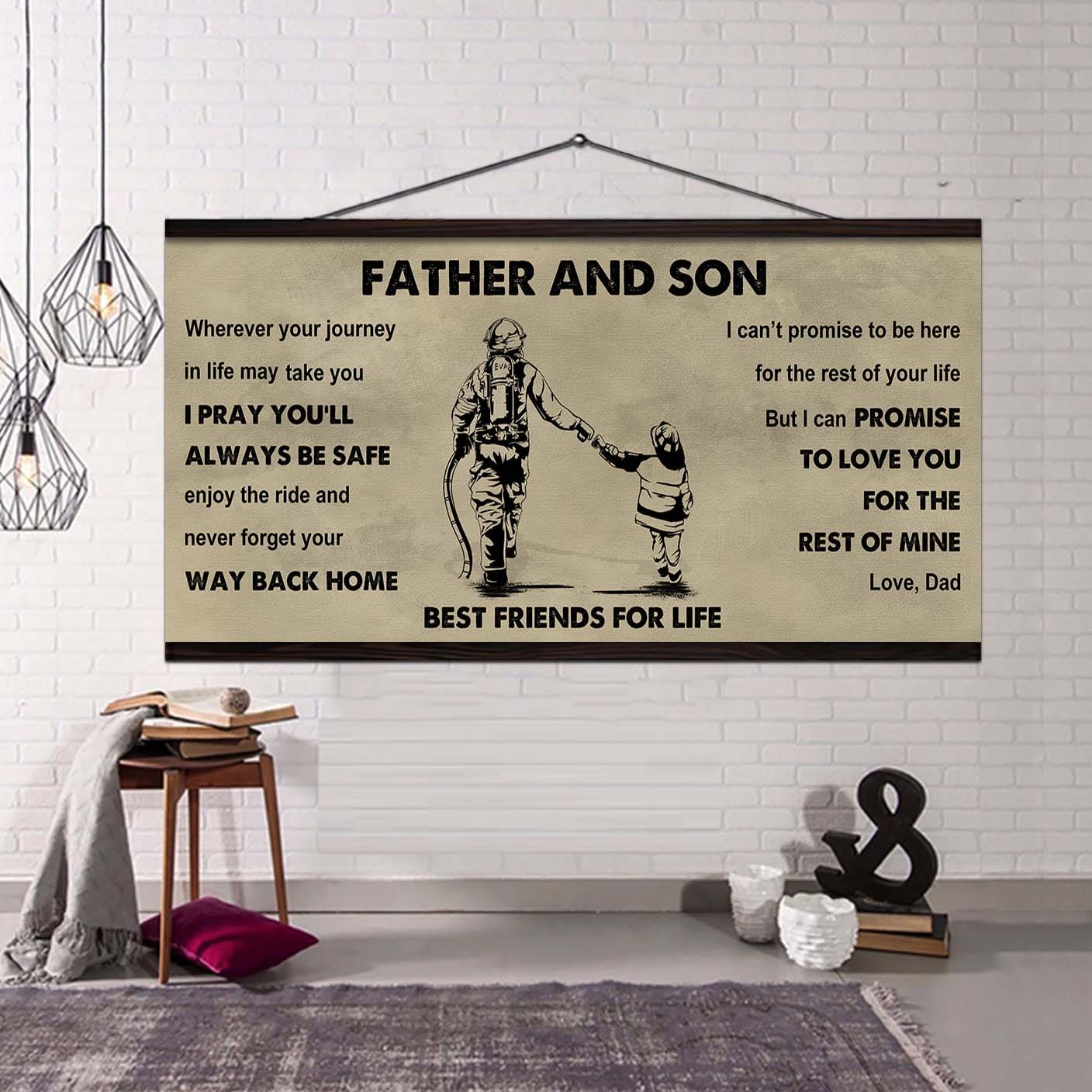 Soldier Father And Son Best Friends For Life - Ver 2 Never Forget Your Way Back Home Poster Canvas Gift For Son From Father