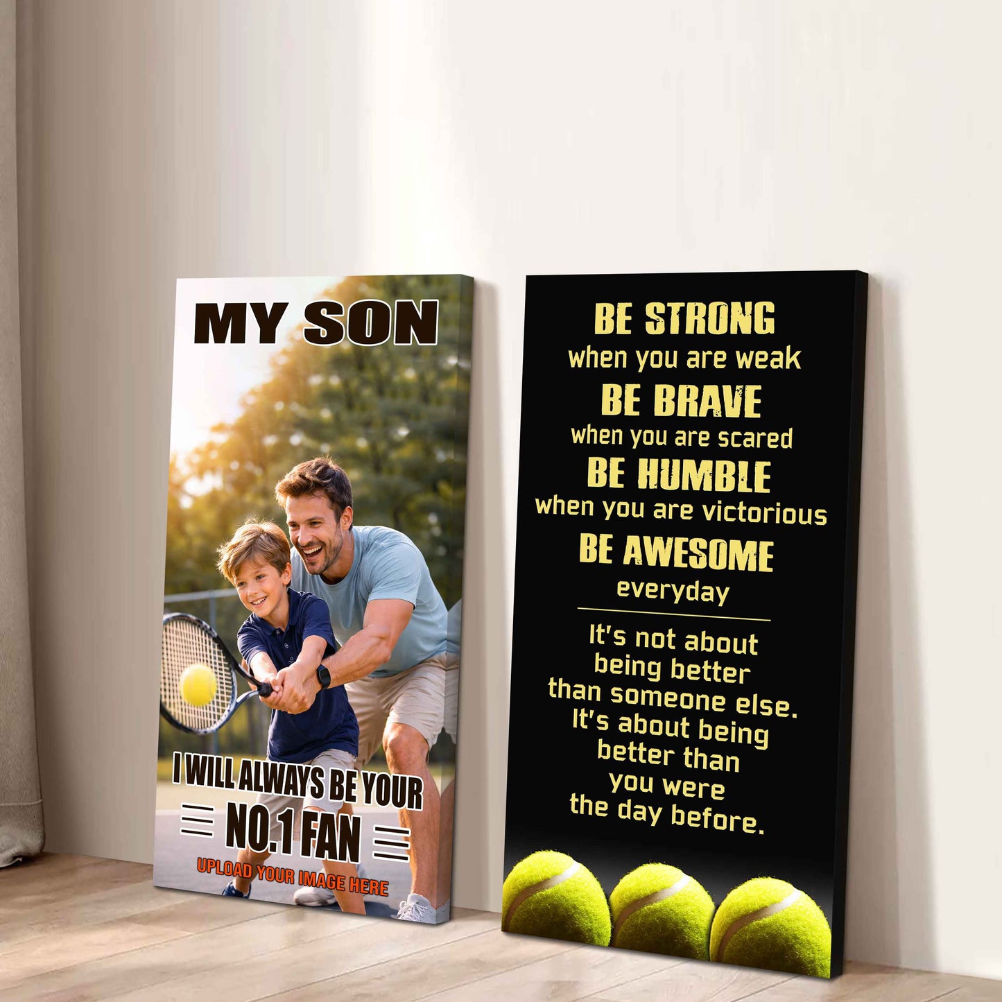 My Son Be Strong When You Are Weak Be Badass Everyday Set 2 Canvas Wall Art From Dad To Son