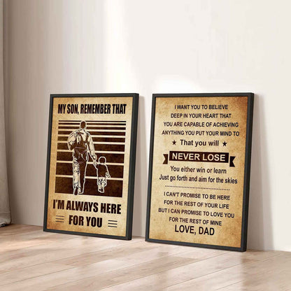 Combo 2 Sport Poster Canvas My Son Remember That - You Will Never Lose You Either Win Or Learn