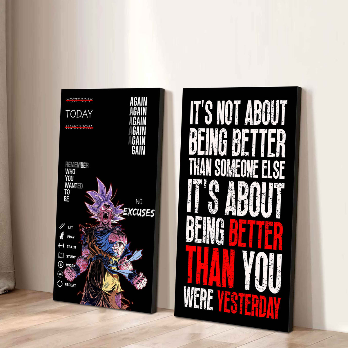 It's About Being Better Than You Were The Day Before Canvas Set Ready To Hang Gift For Your Son Your Friend