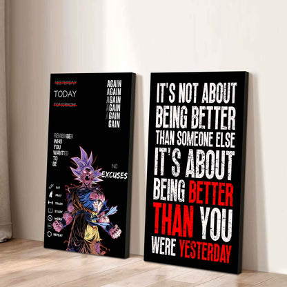 It's About Being Better Than You Were The Day Before Canvas Set Ready To Hang Gift For Your Son Your Friend
