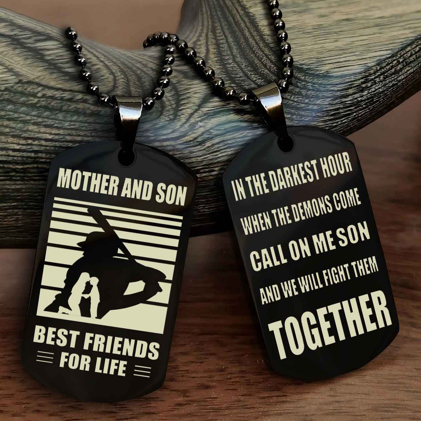 Sport Personalized Double Sided Dog Tag Father And Son Best Friend For Life - Call On Me Son