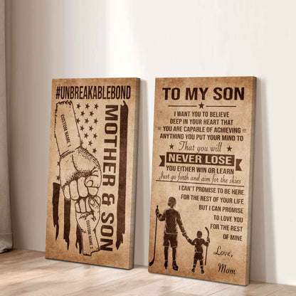 Unbreakable Bond Canvas Set Mother And Son You Will Never Lose You Either Win Or Learn