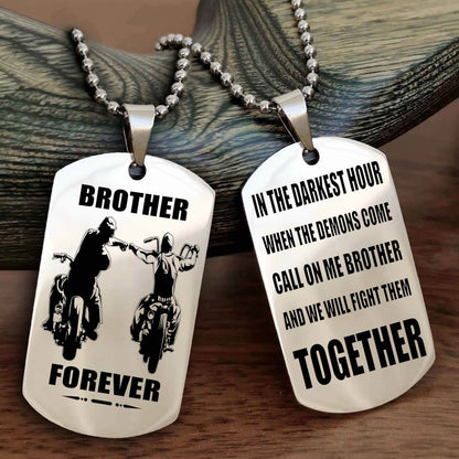 Police Personalized Double Sided Dog Tag For My Brother - Call On Me Brother And We Will Fight Them Together Gift For Your Friend