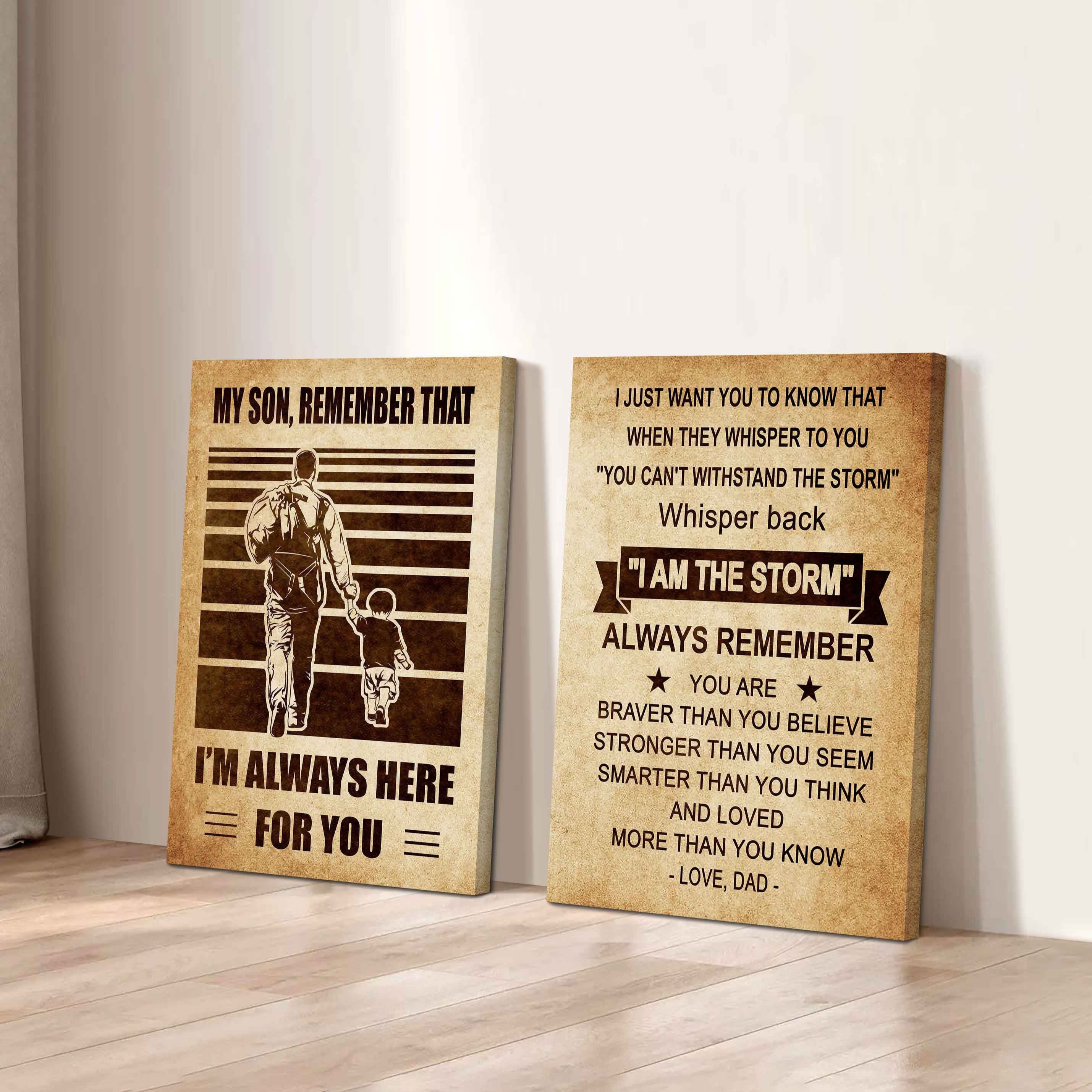 Combo 2 Sport Poster Canvas My Son Remember That - Whisper Back I'm The Storm